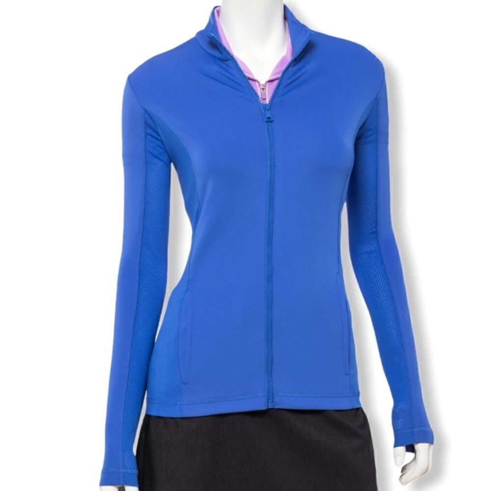 EP Golf Sail Blue Long Sleeve Blocked Mesh Jacket M